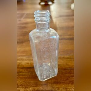 Vintage Glass Bottle CN 4 oz rectangular shaped